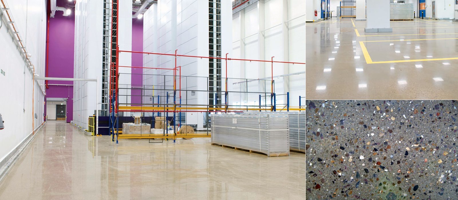 Polished concrete floor at the GSK materials management centre in Harlow